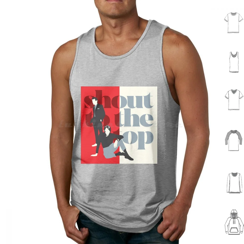Shout To The Top Tank Tops Print Cotton New Wave Punk Alternative 80s 1980s Eighties Soul Britpop Cocktail Jazz