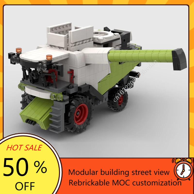 Moc-city claas lexion 8900-5300,モデル,ビルディングブロック,技術ブロック,創造的な組み立て,DIY,子供のおもちゃ,クリスマスプレゼント,1218個