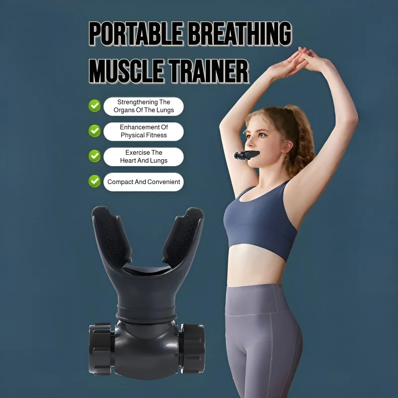 Portable Breathing Trainer Lung Exerciser Device, Adjustable Resistance Inspiratory Expiratory Muscle Trainer for