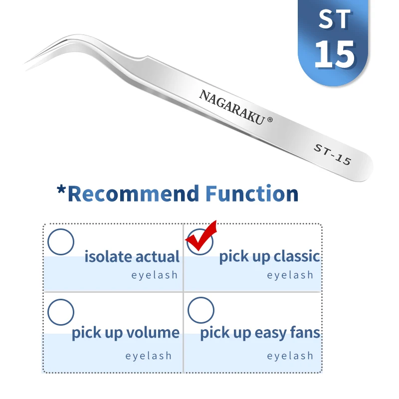 NAGARAKU wimperverlenging pincet make-up roestvrijstalen wimper 3D nauwkeurige clip - afbeelding 1