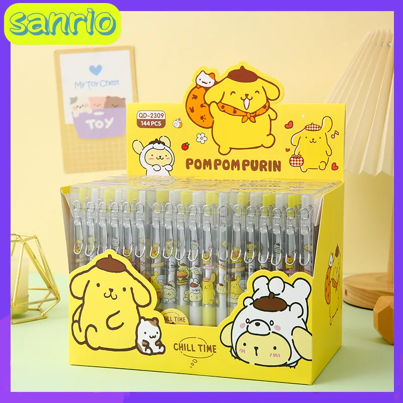 

new 12/24/36pcs Iigen Sanrio Unisex Pen Cute Pompompurin Metal Hook Press Action Pen Student Signature Pen Student Supplies