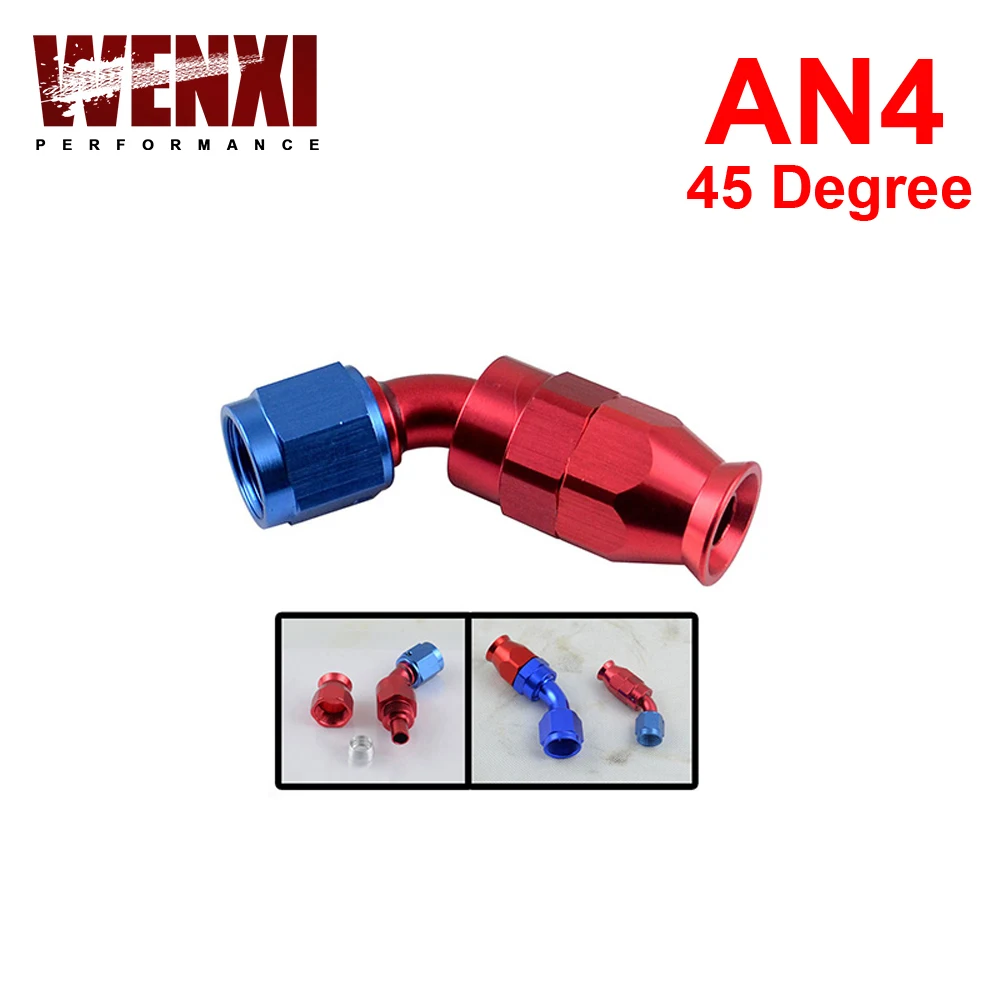 High Quality  AN4 AN-4 45 DEGREE REUSABLE SWIVEL  HOSE END FITTING AN4 WX-SL6045-04-311