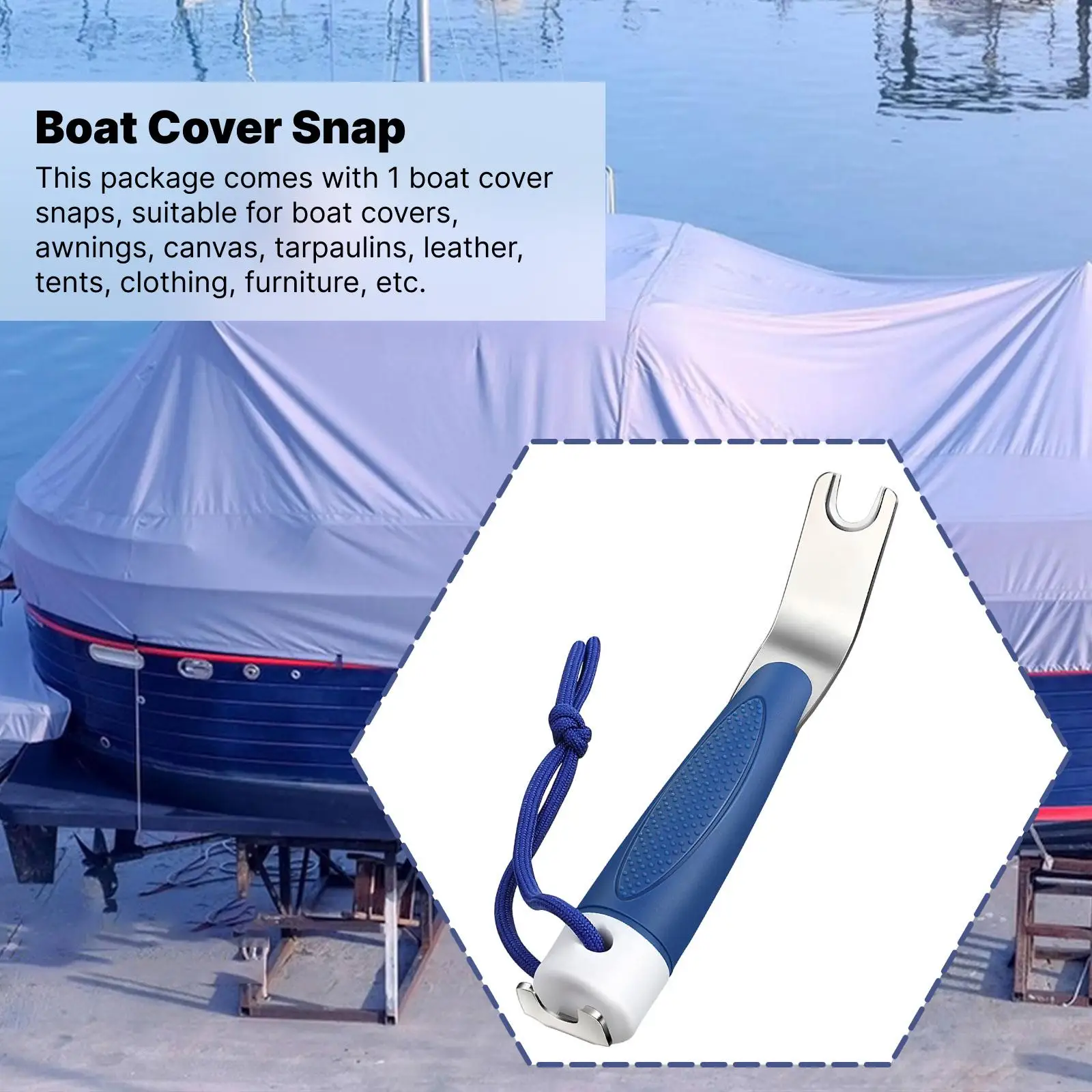 Durable Boat Cover Snap Release Tool with Ergonomic Anti Slip Handle for Quick Boat Accessories and Canvas Protection for Boater
