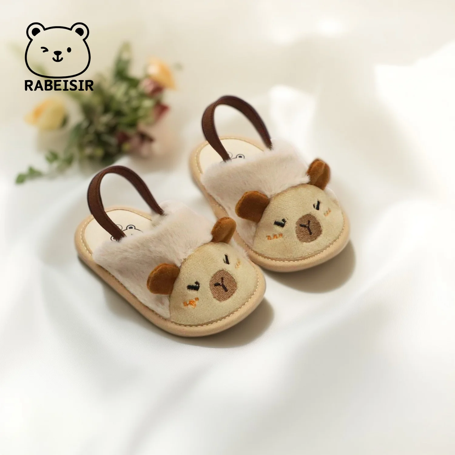 

RABEISIR original baby slippers baby walking shoes indoor wear anti slip breathable soft sole comfortable