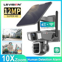 LS VISION Solar Powered Camera Wireless Outdoor Dual Screen 4G & wifi Multi-lens 4K 10x Zoom PIR Auto Tracking CCTV security Cam