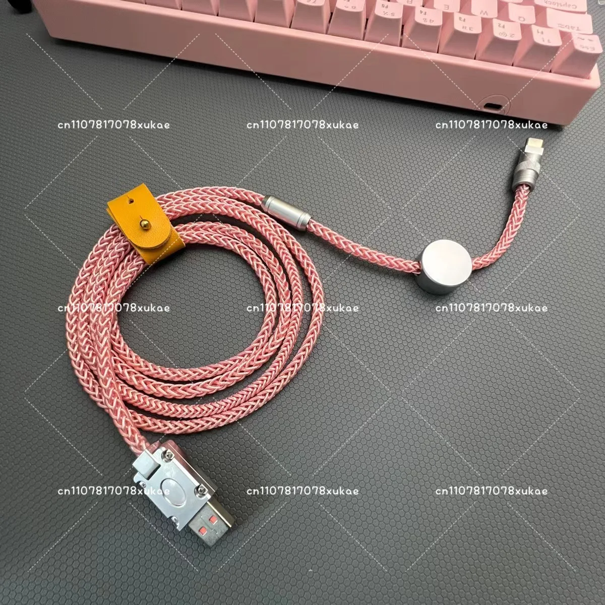 

Металлический USB Type-C монокристаллический медный 8-жильный посеребренный кабель для зарядки данных для механической клавиатуры, авиационный штекерный кабель