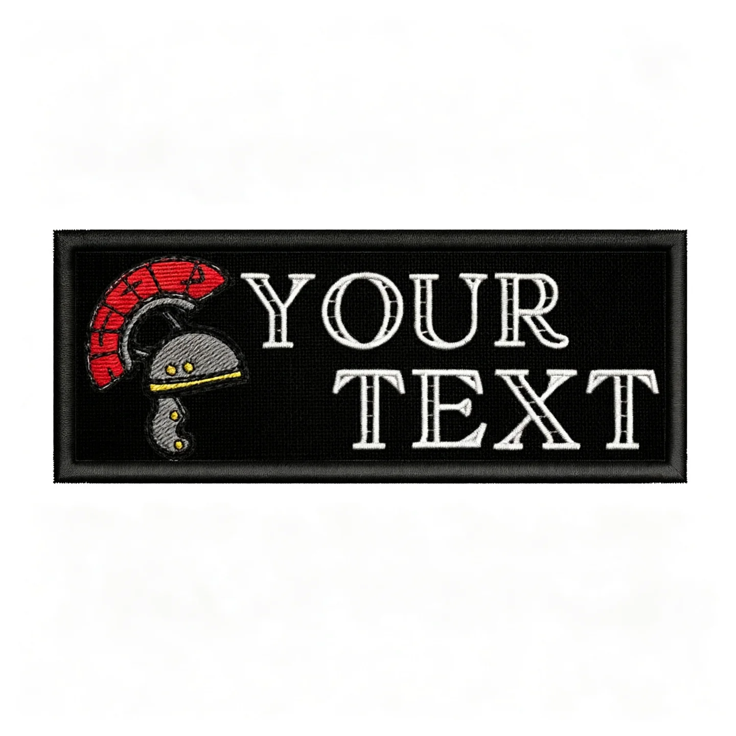 Custom Roman Centurion Embroidered Name Tag Patch, Hook & Loop Back, Personalized Name