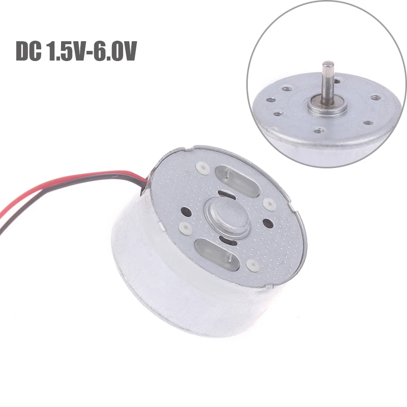 RF-300EA-1D390 DC 1.5V 3V 5V 6V 7250RPM Mini Mute 24mm Round Spindle Motor Precious Metal Brush Engine DIY Solar Power Toy Model