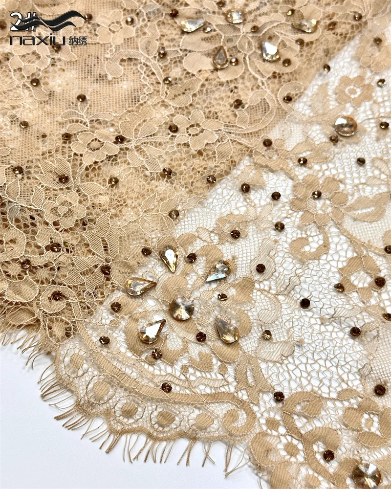 

Madison High Quality Soft Laces Fabric for African 5 Yards Wedding Stones Lace Fabric Fabrics for Party Sewing 3 meters