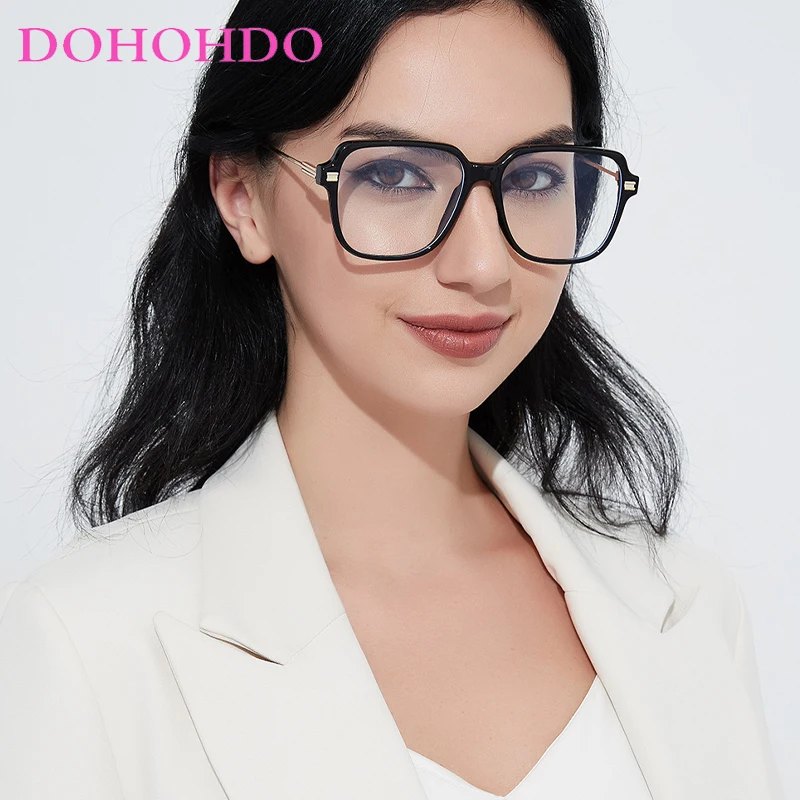 

DOHOHDO Popular Large Frames Glasses For Women 2024 Trendy New Men Eyeglasses Frame Blue Light Blocking Computer Glasses UV400