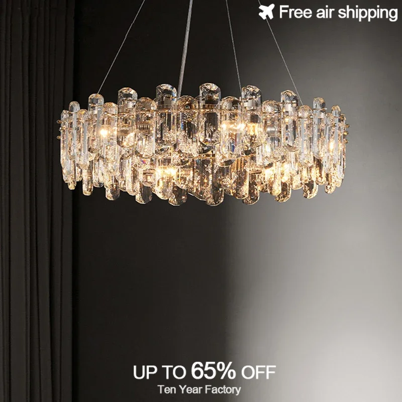 ثريا ذهبية فاخرة بشريط كريستالي مع حواف مستطيلة مستديرة وإضاءة سقف قابلة للتعتيم لغرفة المعيشة ديكور داخلي حديث L #2