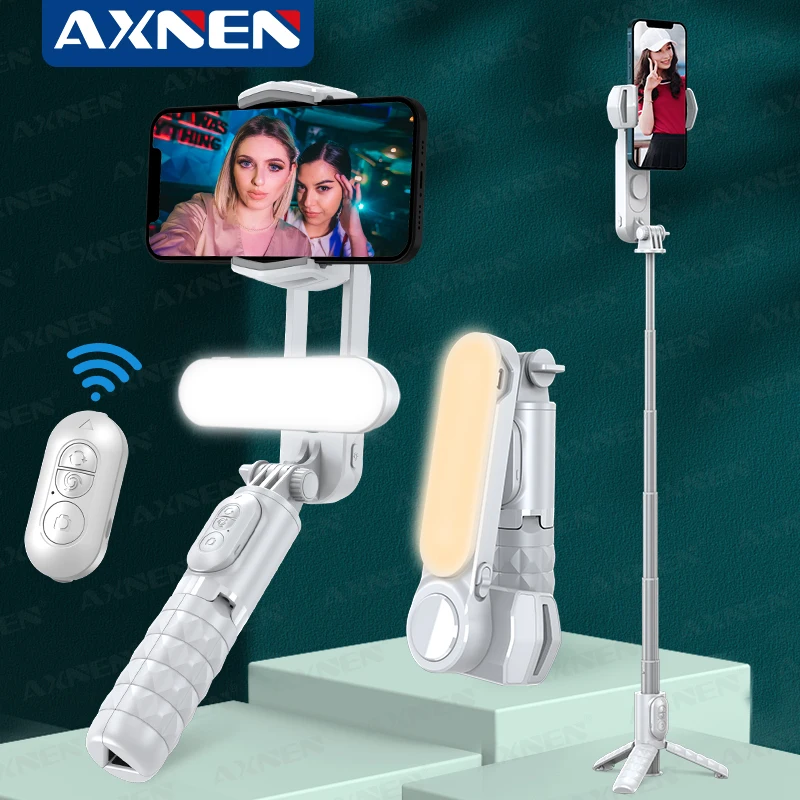 

Q09 Палка для селфи, мини-штатив, ручной стабилизатор с трехцветной заполняющей подсветкой 360° ° Вращающийся стержень из алюминиевого сплава для смартфонов