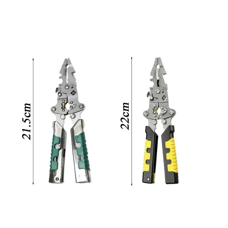 Portable Multifunctional Foldalbe Wire Stripping Pliers with Voltage Test Folding Electrical Clamps Anti-slip Voltage Test Pen