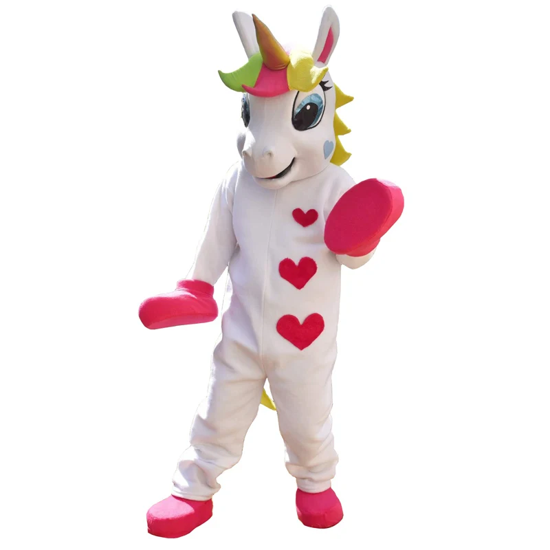 

Unicorn Mascot costume Animal PONY mascot costume cute heart printed Parade Clowns Birthdays for Adult Halloween party costumes