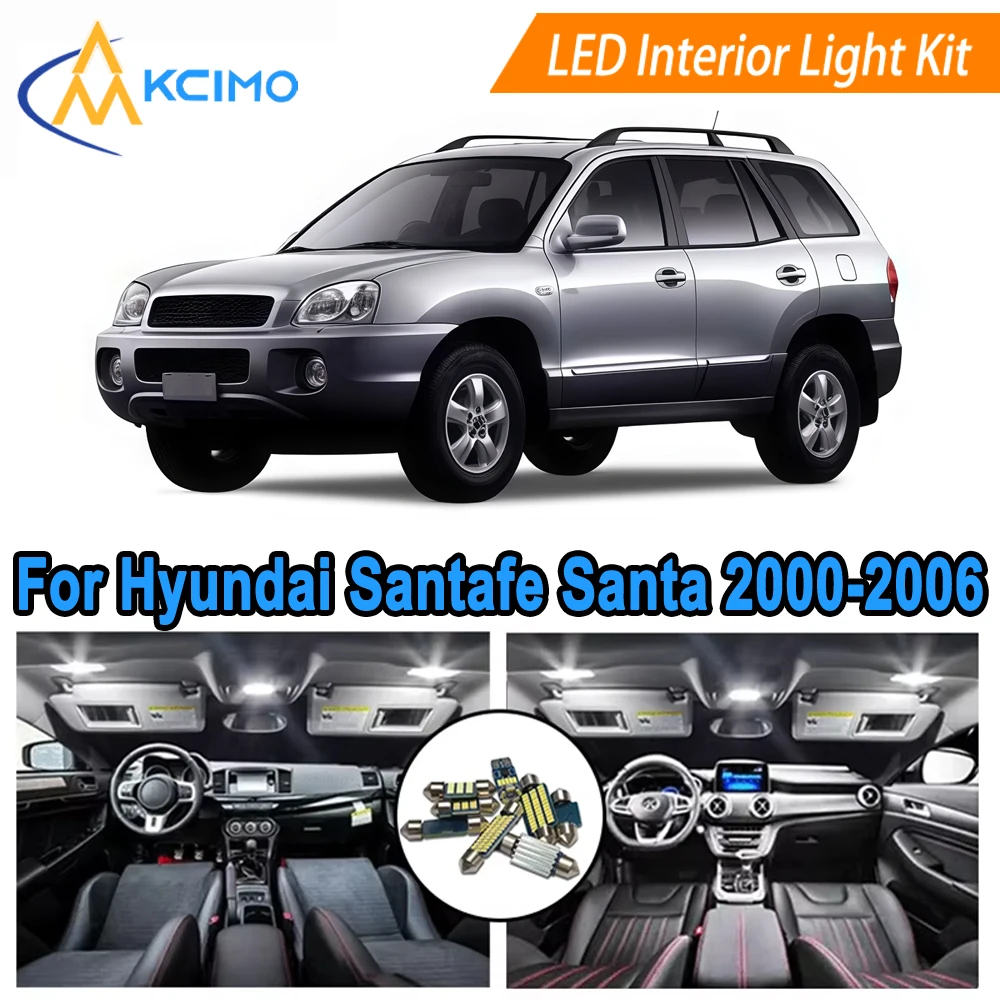 

Interior LED Upgrade Kit For Hyundai Santafe Santa Fe SM MK1 2000-2006 Dome, Map, Door, License Plate Lights Easy Install​