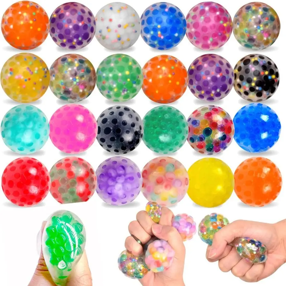 10pcs Squeezing Acne TPR Crystal Ball Transparent Solid Water Ball Pinching Sphere Realistic Rainbow Ball Squeeze