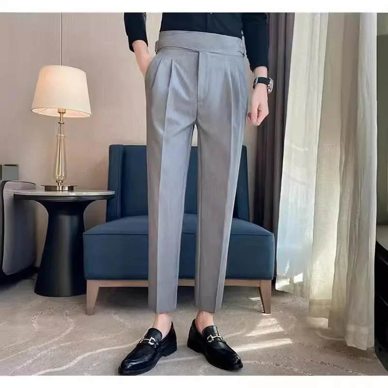 Spring And Autumn New Men's Belt Versatile Business Casual Small Foot Pants