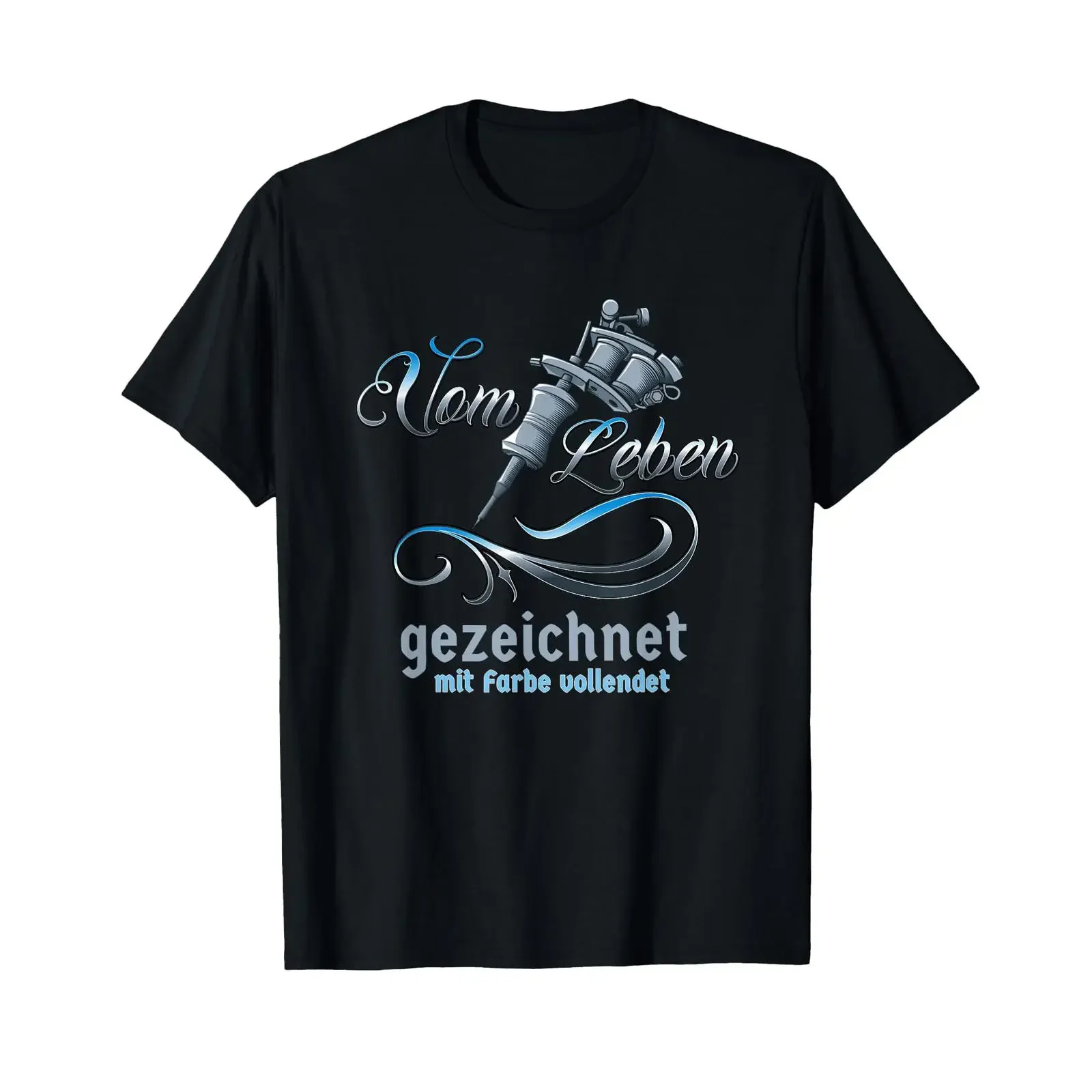 Vintage Tattoo T Shirt with quot Vom Leben Drawn Colour Enriched German Language vintage Washed streetwear Stylish Soft homme