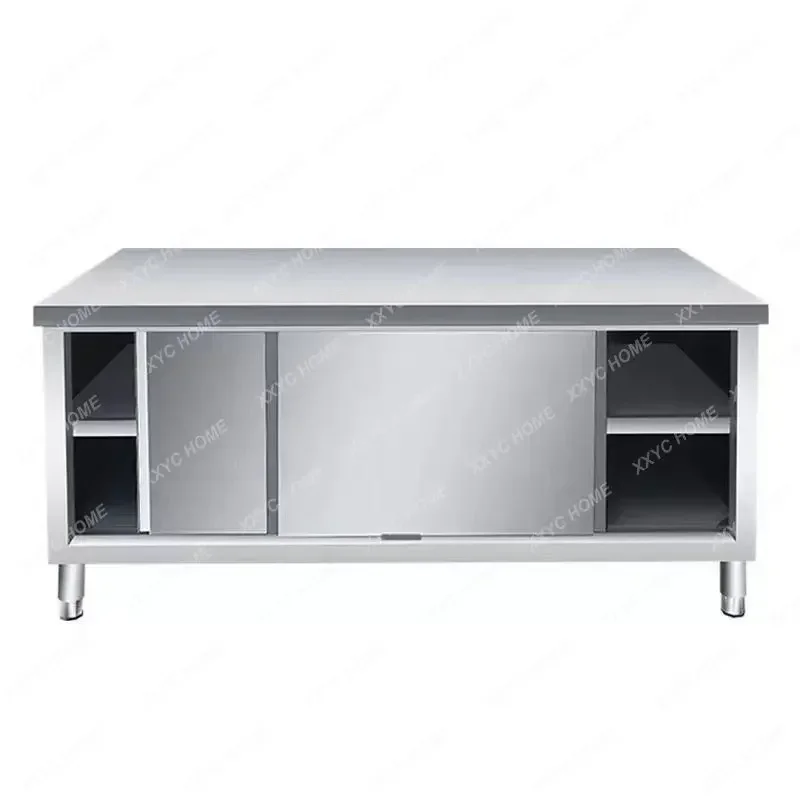 304 Extra Thick Stainless Steel Sliding Door Workbench with Integrated Welding