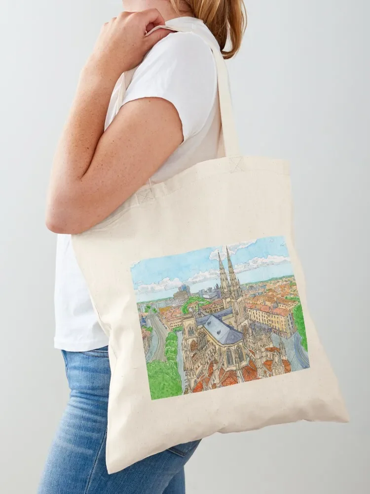 

Saint-André de Bordeaux Cathedral watercolor Tote Bag Women's shopping bag shopping trolley bag shopper women Shopper