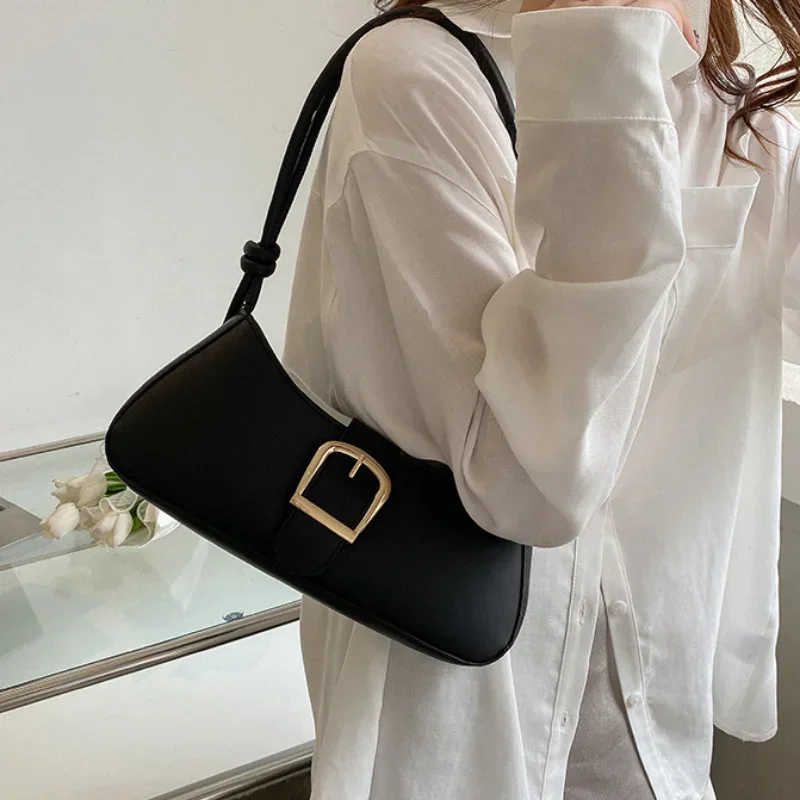 Sweet Memory Women's Shoulder Bag Solid Color Popular Small Bag Trend Summer Trendy Crossbody Bag Texture Shoulder Underarm Bag