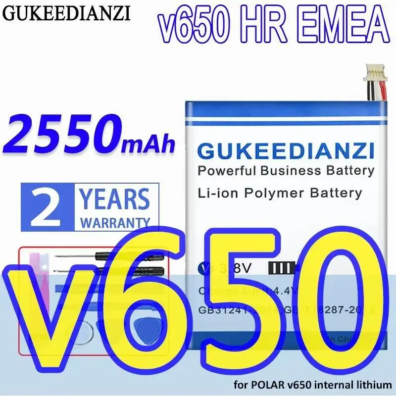 

Аккумулятор мобильного телефона с короткими кабелями 2550 мАч V650, высокая совместимость для часов Polar
