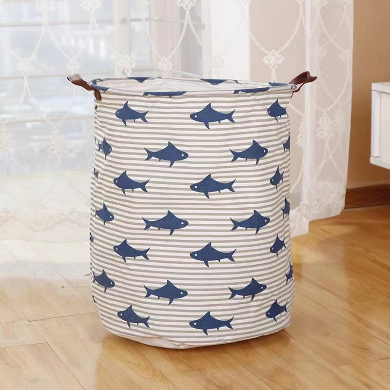 Dirty Laundry Basket Portable Foldable Home Laundry Storage Bag Cotton Linen Toy Basket Baskets Baskets For Bedroom Organization