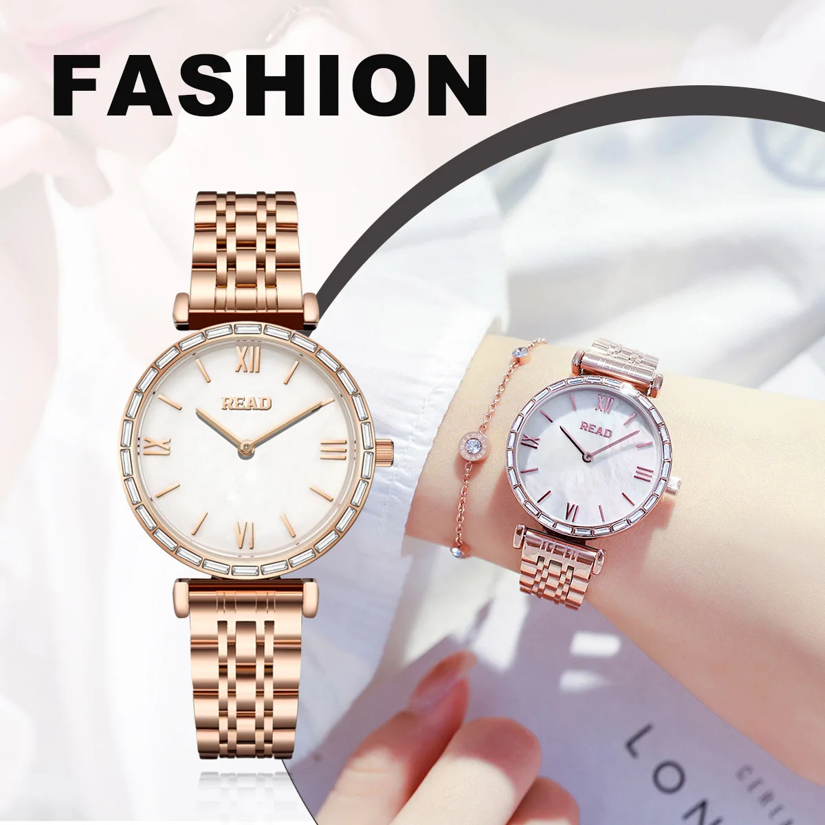 READ Ladies Elegant Quartz Wrist Watch | Stainless Steel Band | Daily Water Resistant Analog Women Dress Watch