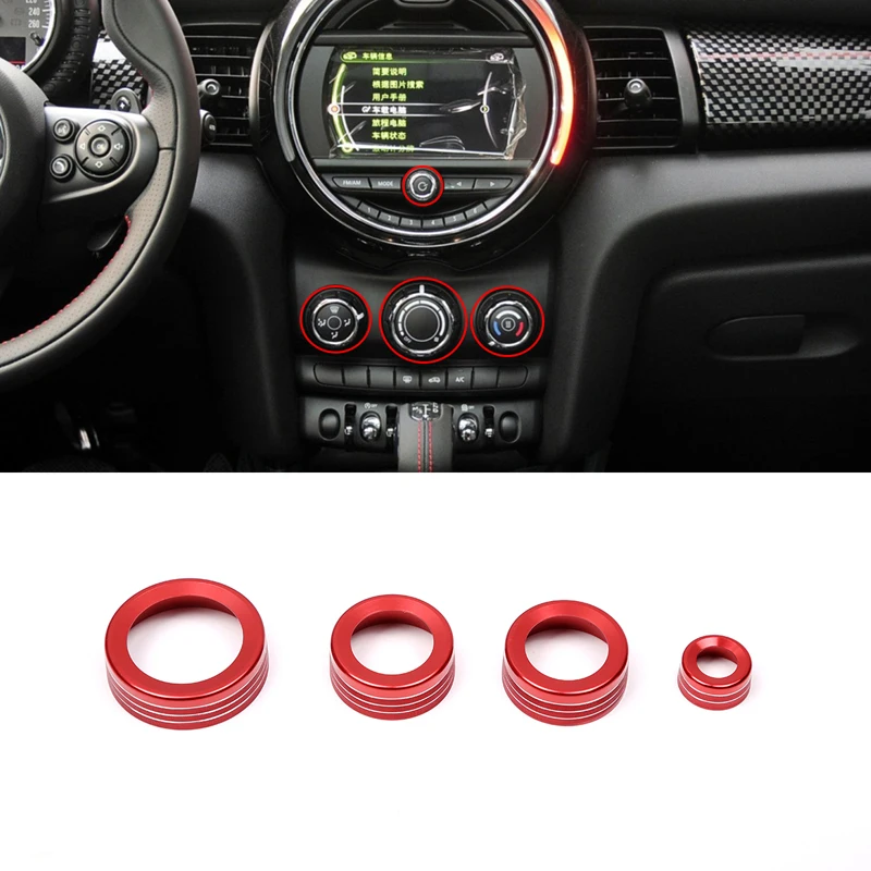 Air Condition Knob Audio Volume Control Button Circle Decoration Trim Ring Cover For BMW MINI F55 F56 F54 F60 car accessories