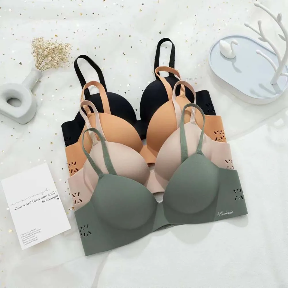 Adjustable Seamless Wireless Deep V Bra Close-fitting Beautiful Back Girls Seamless Bra Soft No Trace Brassiere for Women Yoga