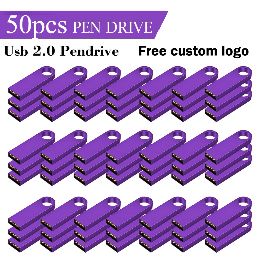 50PCS/lot Metal Flash Drives 1GB 2GB 4GB Pendrive2.0 8GB 16GB Pen Drive 32GB 64GB Memory USB Sticks 128MB 256MB Free custom LOGO