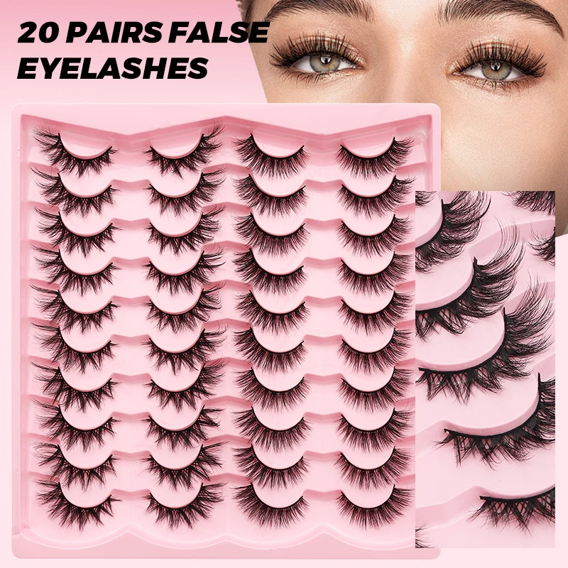 20 pairs 5d Faux Strip Lashes 3D Mink Lashes Natural Eyelashes Dramatic False Eyelashes Wholesale Think Eyelash Extension