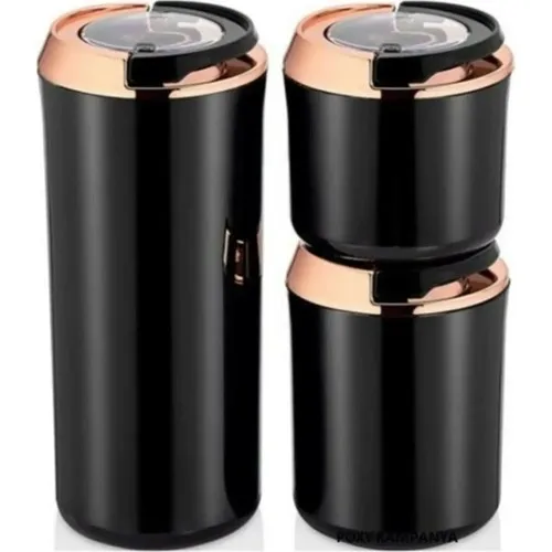 Kitchen Chef Round Storage Container Black Copper Color Lux 3'lü Set VP-130