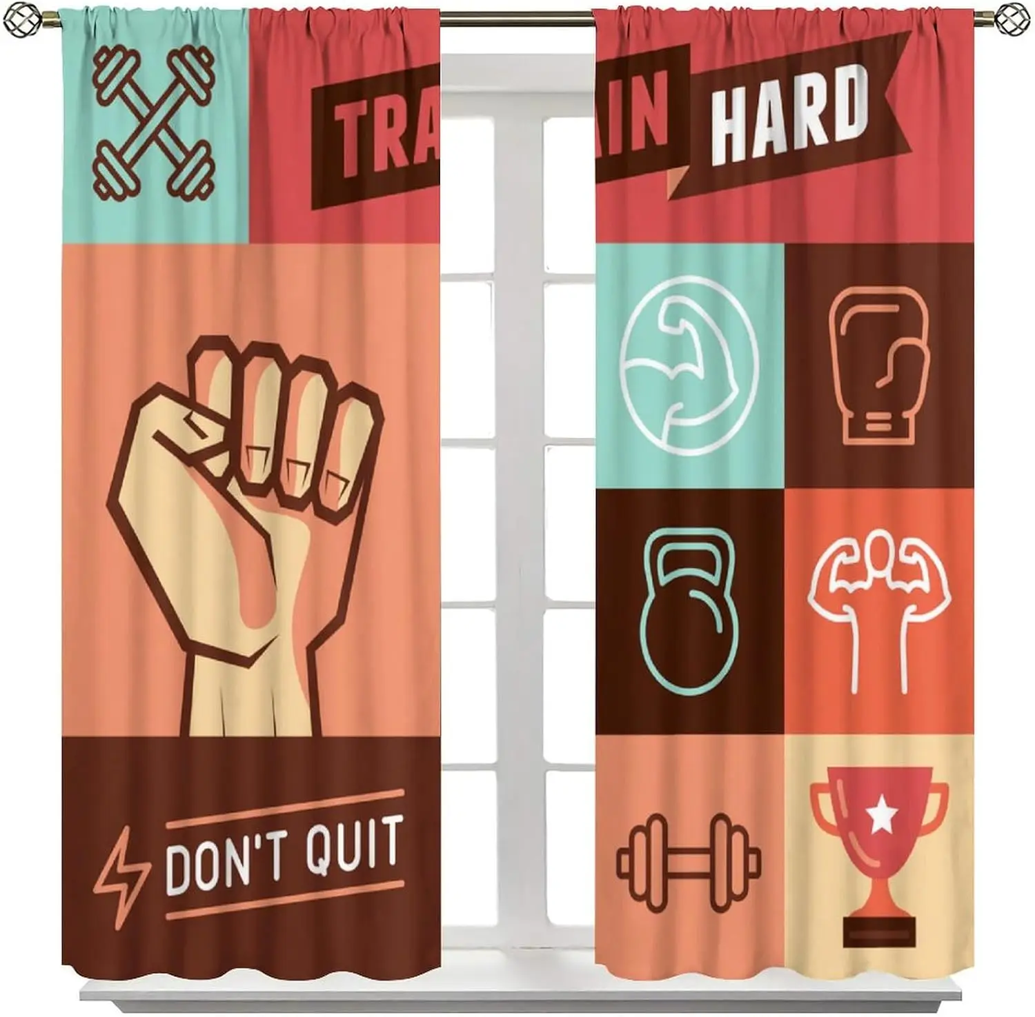 Gym Curtain Fitness Decor Workout Room Aesthetic Banner Curtain Weights Training Motivation House Gym Workout Poster