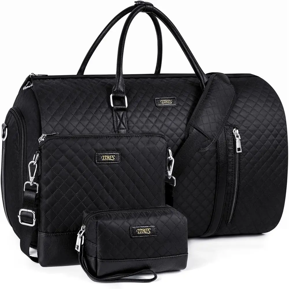 

2-in-1 Convertible Travel Bag with Shoe Compartment - Large Weekender Suitcase Set for Men & Women