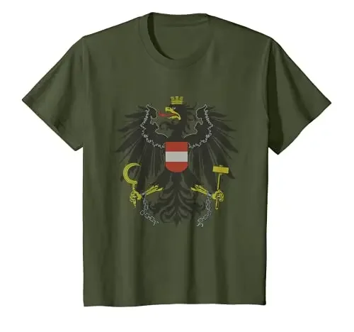 Austrian Flag Austria Coat of Arms Vienna Eagle T-Shirt 100% Cotton O-Neck Summer Short Sleeve Casual Mens T-shirt Size S-3XL