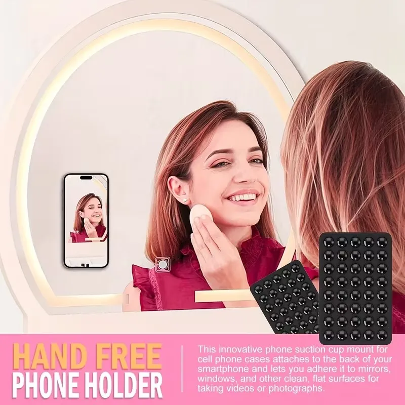 2-Pack Silicone Suction Phone Holder – Adjustable Angle, for Shower, Gym, Yoga, Makeup & Watching view 6