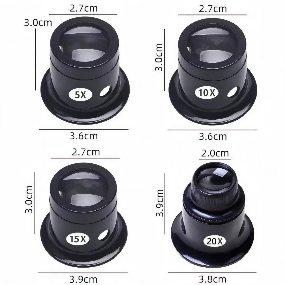 1-4pcs/set Eye Loupe Magnifiers 5x/10/15x/20x Watch repair tool kit Jewelry Loupe Magnifier Magnifiying Glass Watchmaker tools