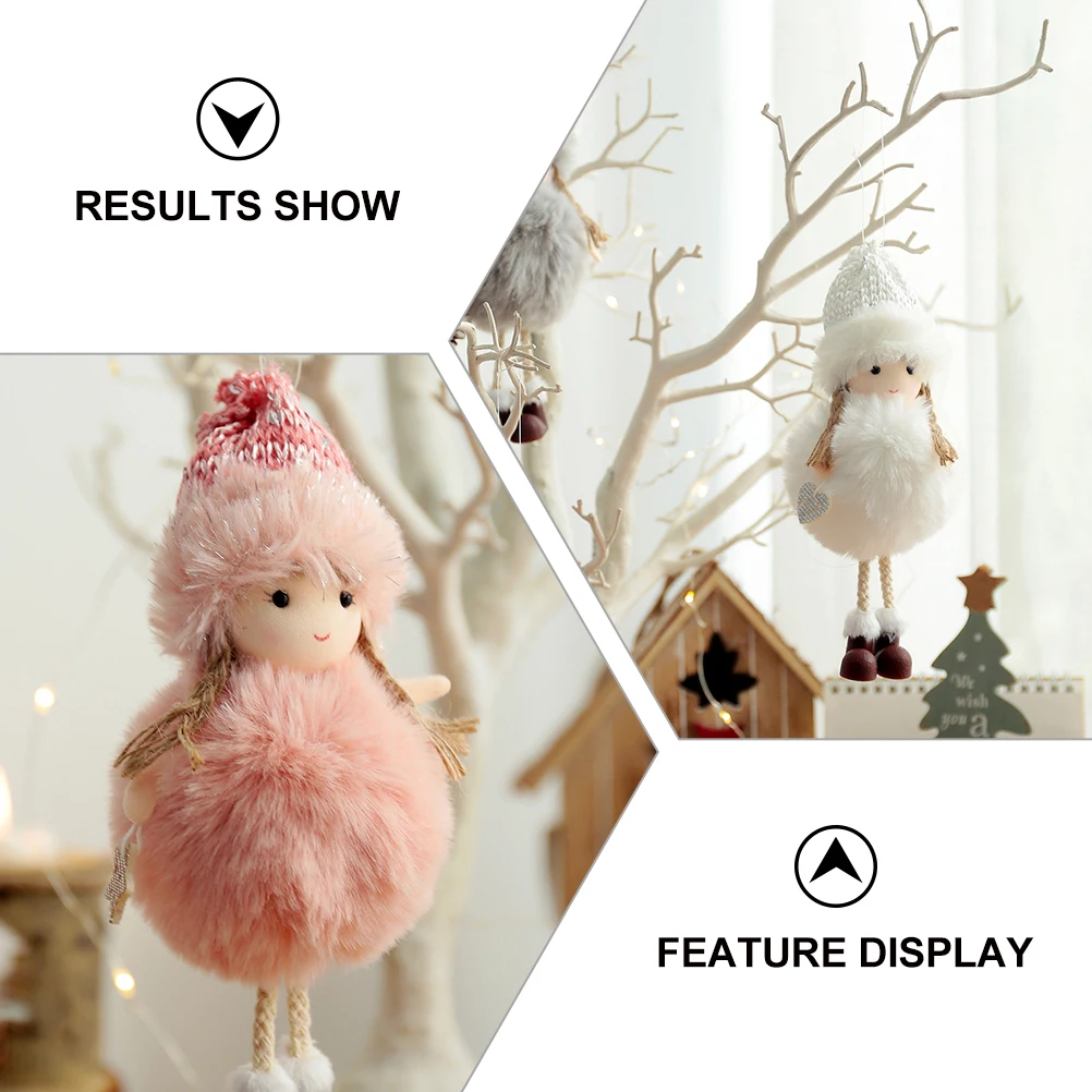 

3 Pcs Christmas Pendant Angel Xmas Ornaments Decoration Cloth Fabric Pendants Craft