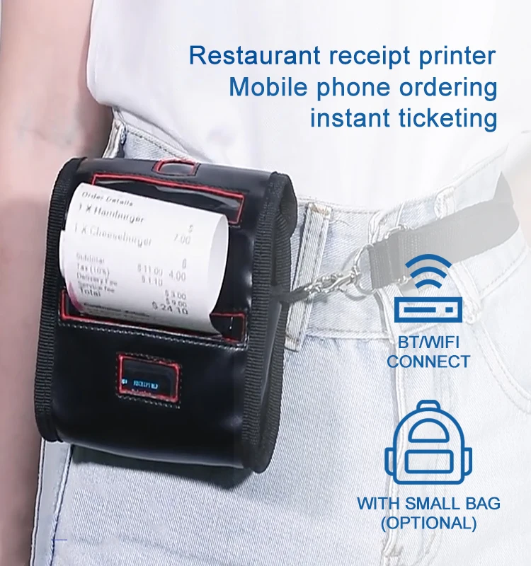 Impresora Portatil 80 mm Mini impresora térmica portátil Impresora de recibos bluetooth móvil de mano