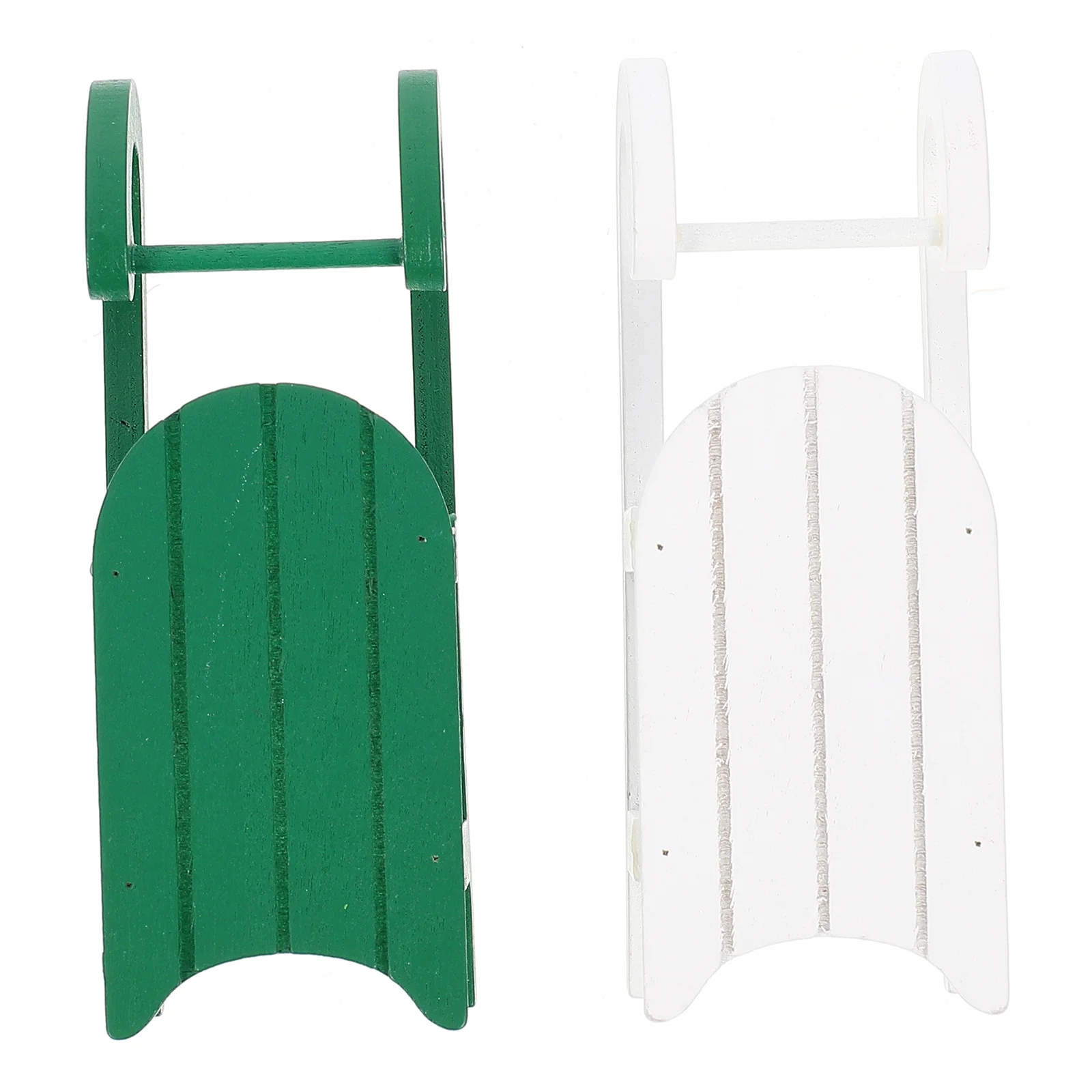 

2Pcs Christmas Wooden Adornments Design Sled Crafts Long Term Use Steadily Stand Smooth Surface Desktop Decors