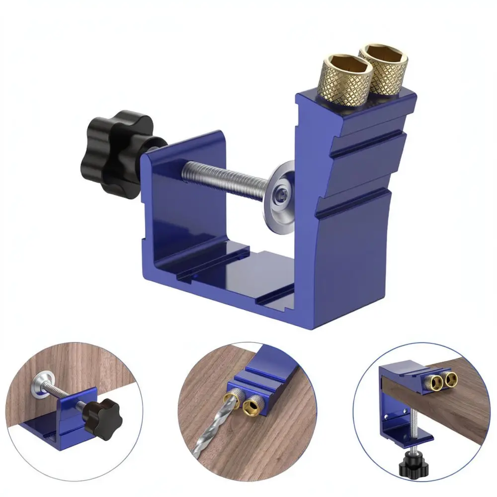 For LIAN 15 Degree Angle Drill Guide Locator Pocket Hole Jig Woodworking Tool For Board Splicing Furniture Repair