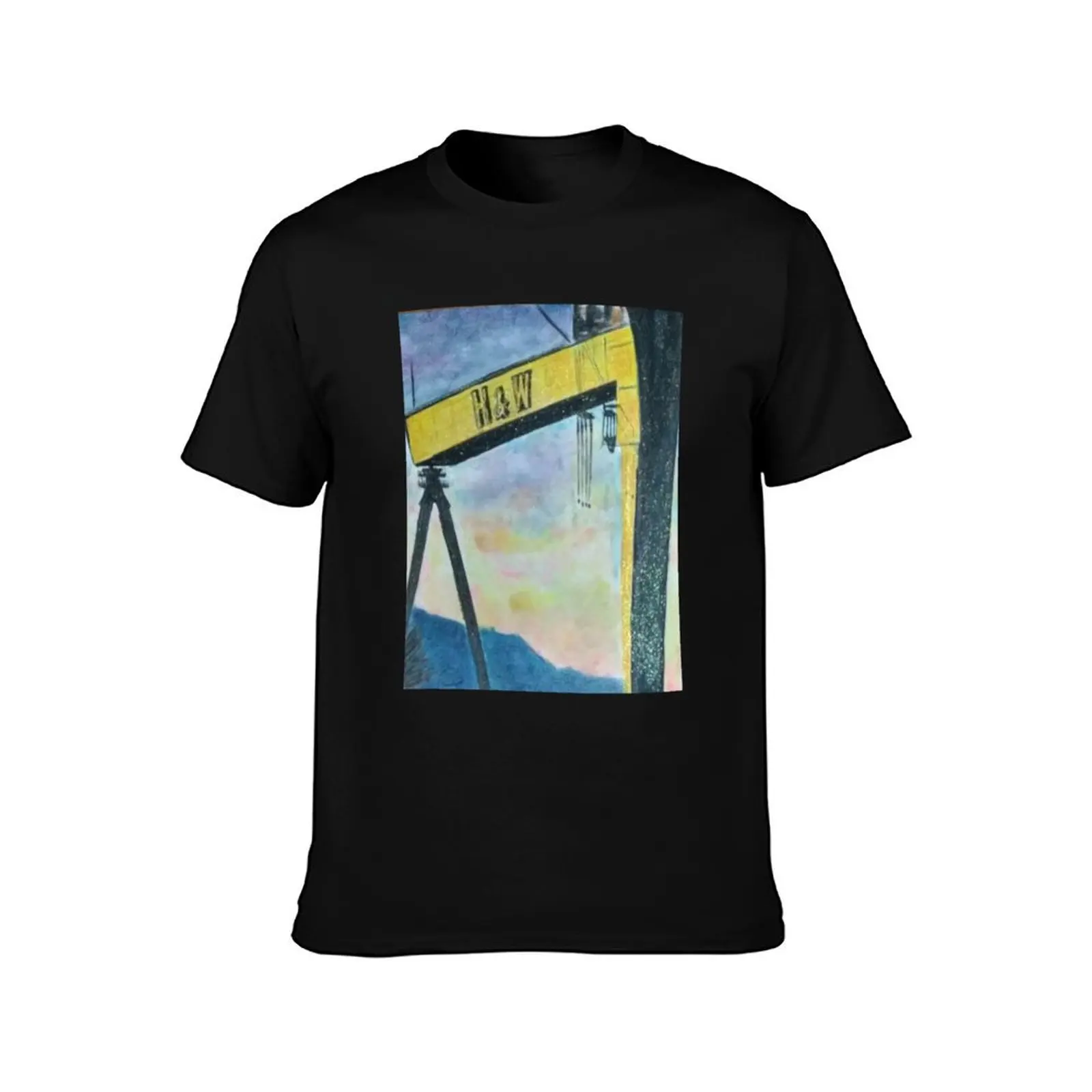 Samson and Goliath, Belfast, cranes T-Shirt man t shirt cotton high quality T-Shirt