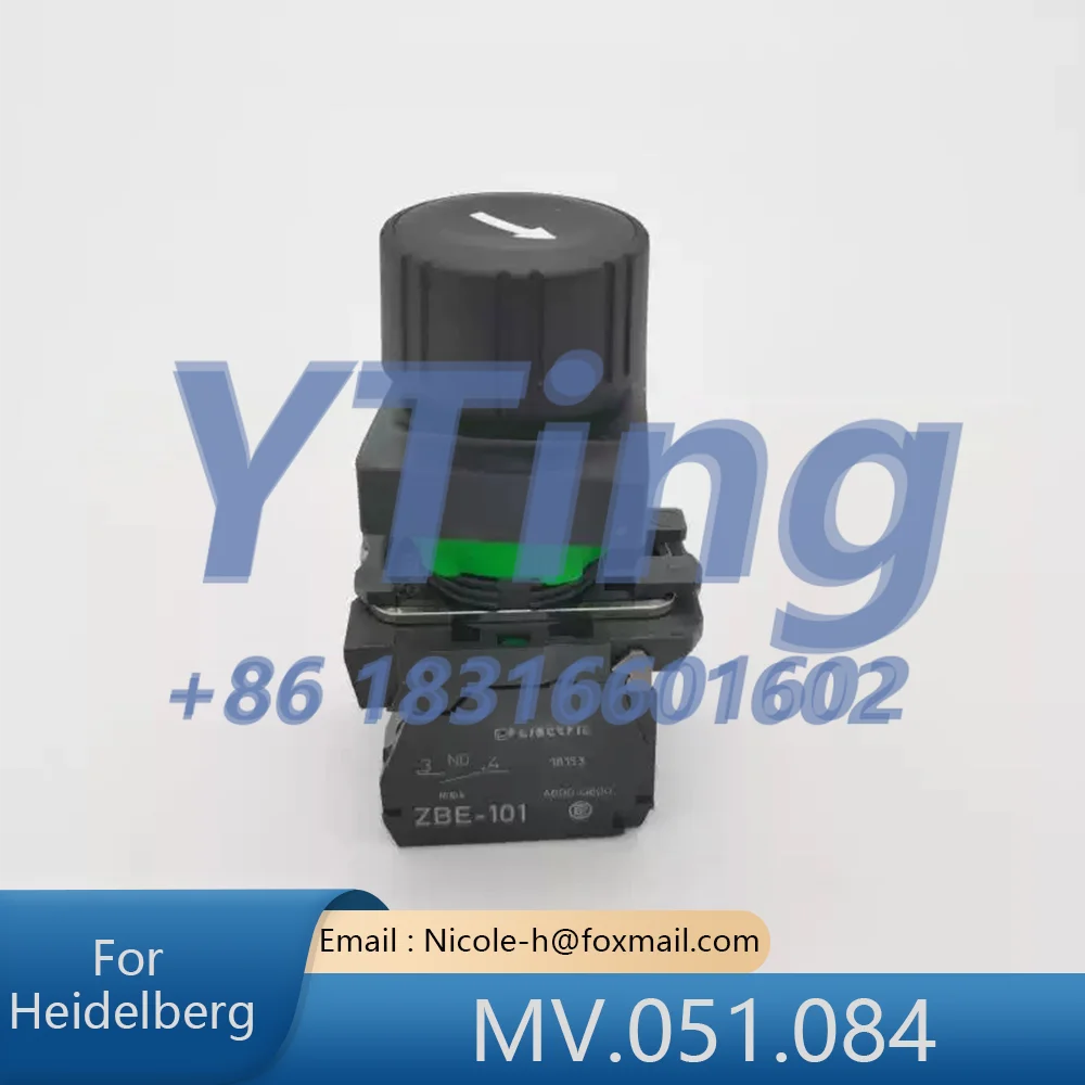 

Кнопка-переключатель для операционного стола печатной машины Heidelberg, черная, с функцией таймера, MV.051.084