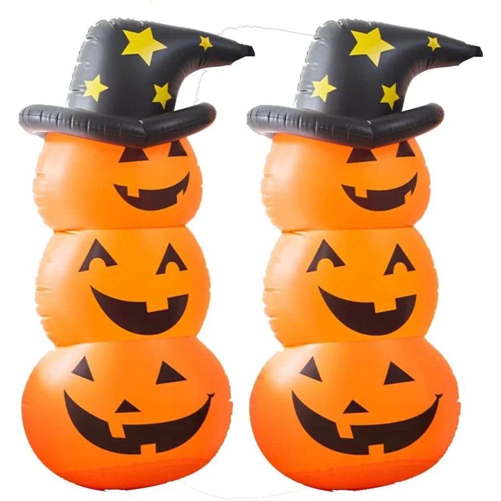 

2-Pack Halloween Inflatable Pumpkin Decorations, Outdoor Mold Props Scene Arrangement Decorative Ornaments, Inflatable Party