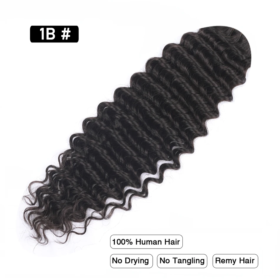 Voorgekleurd Diep Golf Bulk Vlechten Echt haar Geen inslag Remy Bulk Echt haar 14 tot 28 inch Bulk haarverlenging Gehaakte vlechten