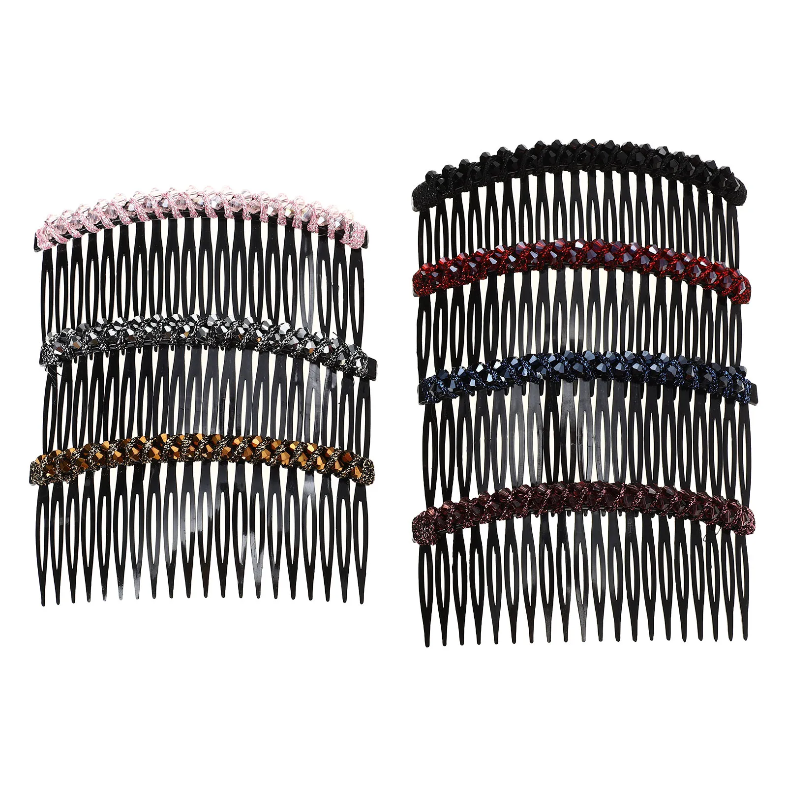 

7pcs Hair Comb Rhinestone Teeth Combs Gemstone Side Barrette Crystal Clips Accessories Durable Long Lasting Hair Card