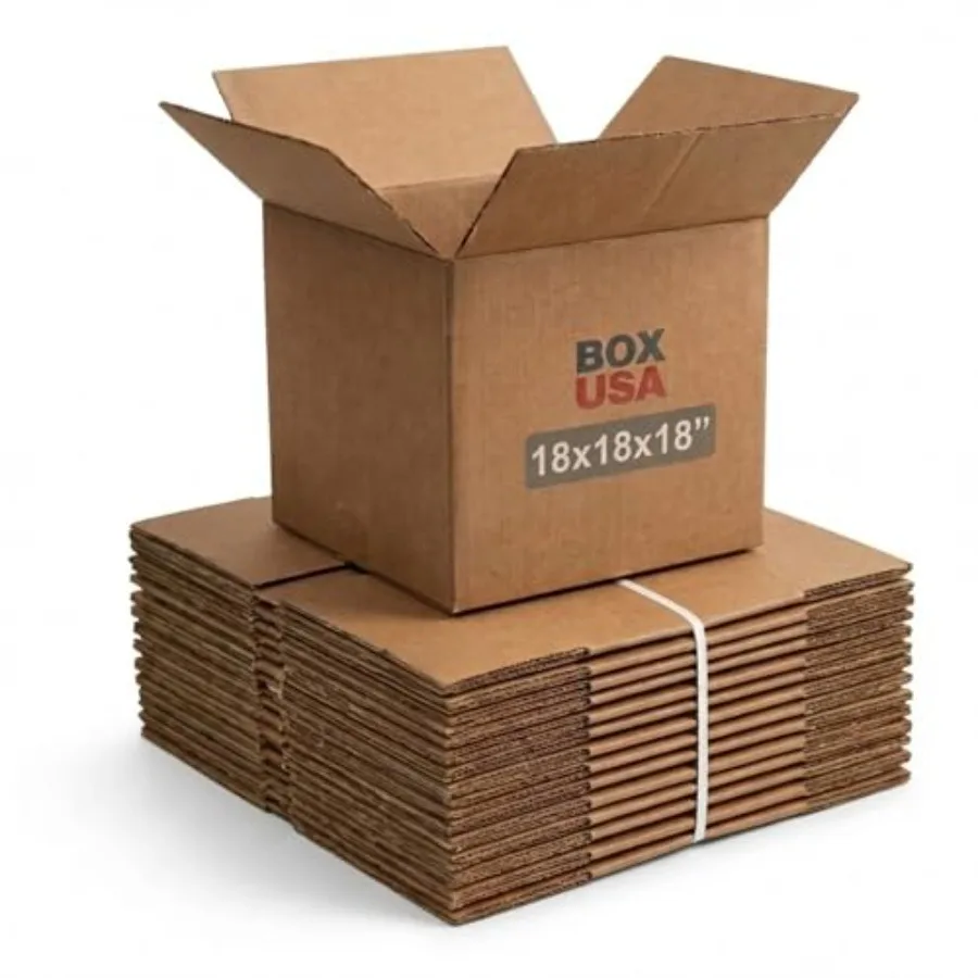 

Shipping Boxes Medium 18"L x 18"W x 18"H 20-Pack - Corrugated Cardboard Box for Moving Mailing Packing Packaging and Storage