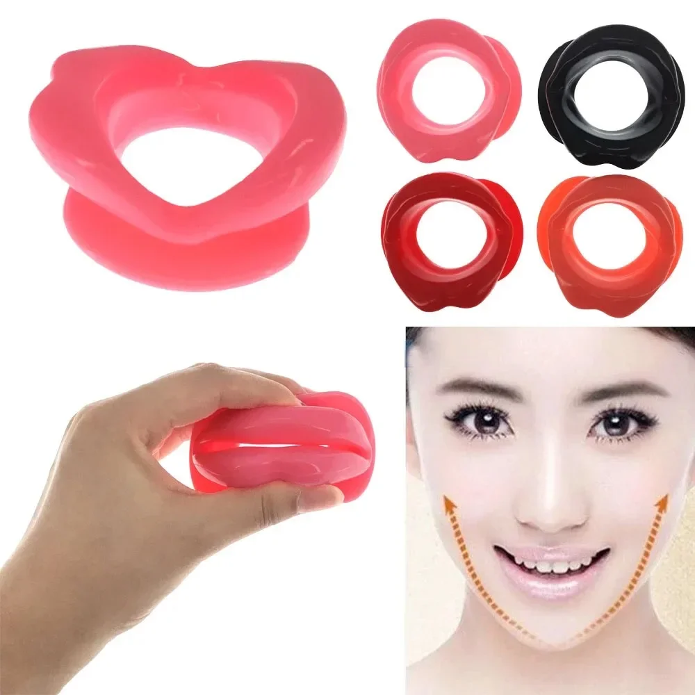 마사지 Silicone Rubber Face Slimmer Oral Mouth Muscle Massage Tool Tightener Exerciser Lip Trainer Anti-Wrinkle Chin Massager