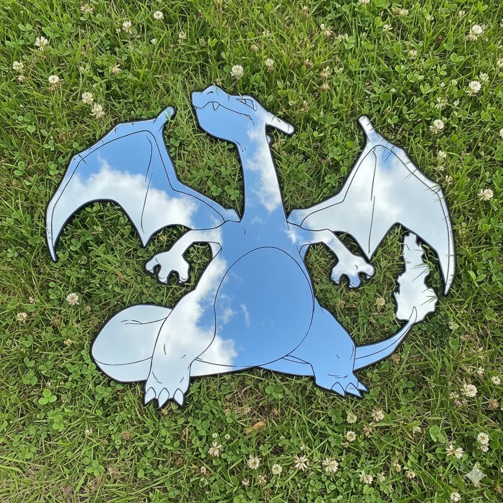 

Pokmon Character Charizard Irregular Shape Anime Mirror Wall Home Room Decor Stylish Piece for Anime Lovers